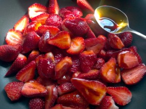 Strawberries steep in VinCotto