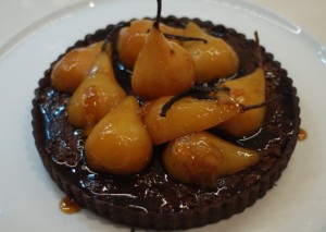 Chocolate & VinCotto Pear Frangiane Tart