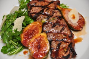 VinCotto Grilled Sirloin steak with grilled figs