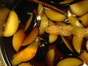 Poached Plums in Vino Cotto